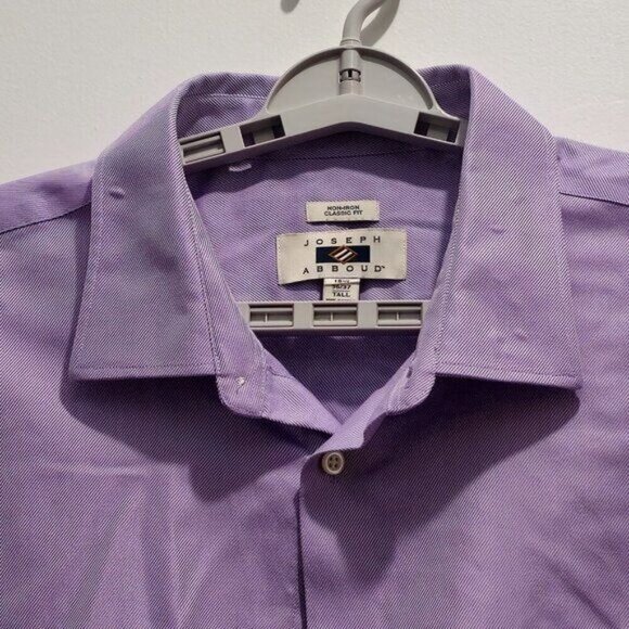 Joseph Abboud Long Sleeve Dress Shirt - Big/Tall - Lavender - 18.5 Neck - Picture 3 of 14